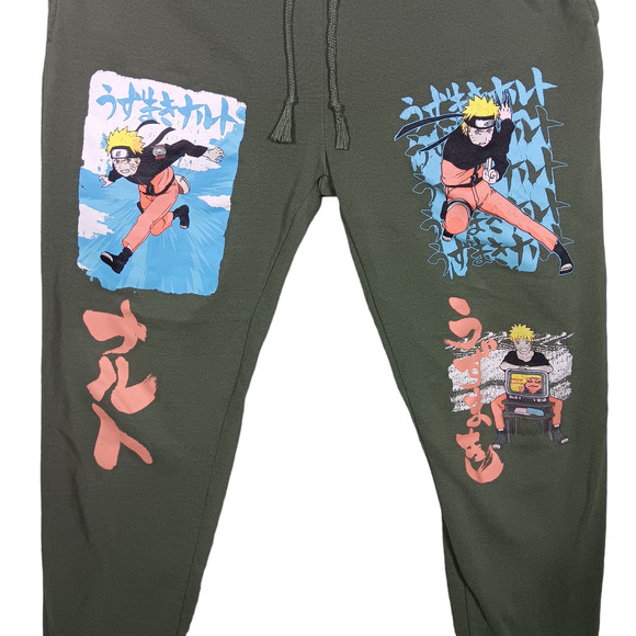 Naruto AP Naruto Shuppuden Men's Graphic Jogger Size Small (28/30) Green - Picture 3 of 10